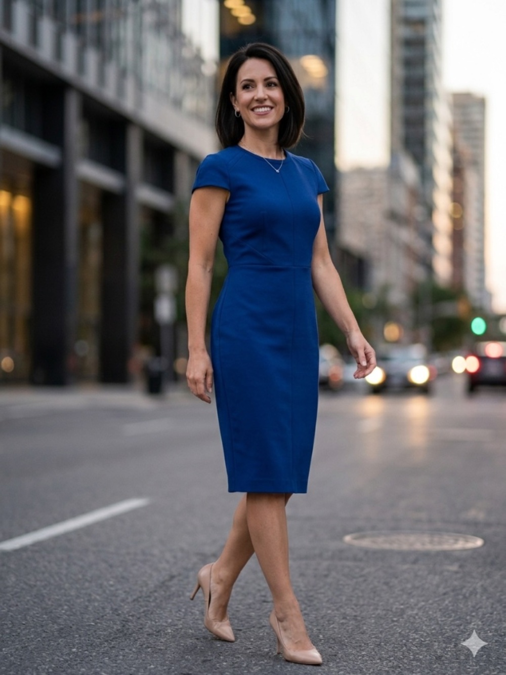 NWT Judith & Charles Royal Blue Cap Sleeve Sheath Dress - Size 6 - NEW